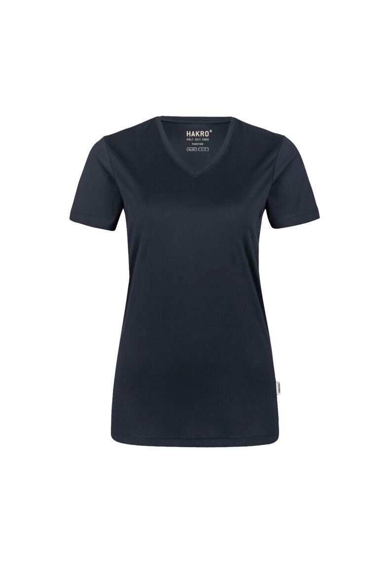 NO. 187  HAKRO DAMEN V-SHIRT COOLMAX® Gr. XS - 3XL
