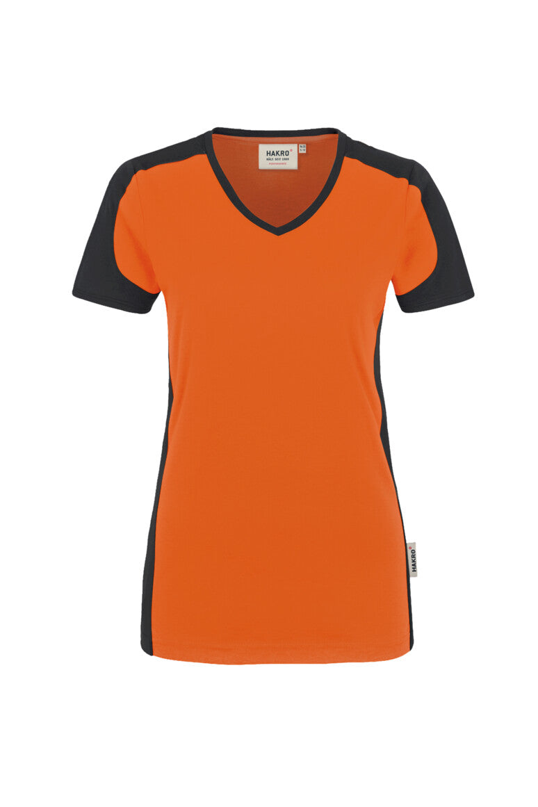 NO. 190  HAKRO DAMEN V-SHIRT CONTRAST MIKRALINAR® Gr. XS - 6XL