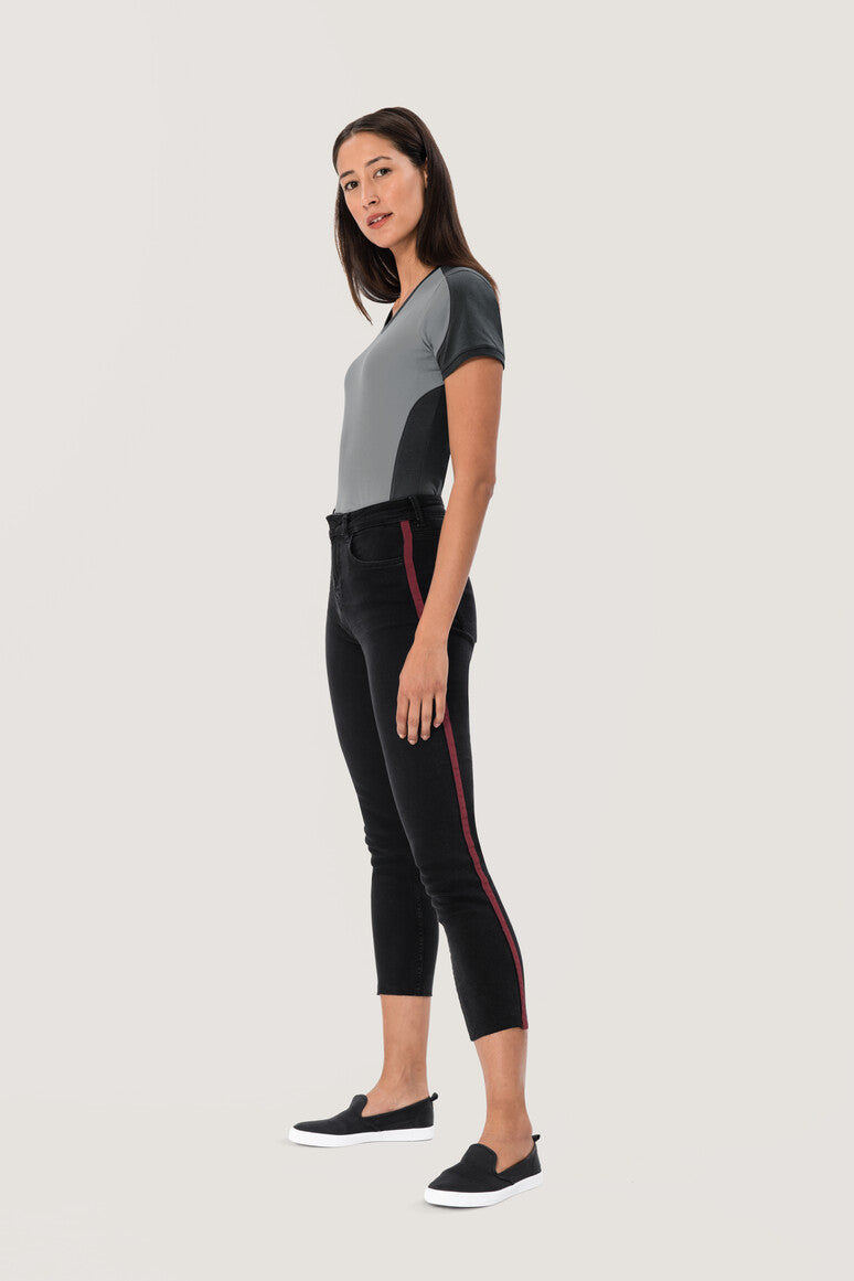 NO. 190  HAKRO DAMEN V-SHIRT CONTRAST MIKRALINAR® Gr. XS - 6XL