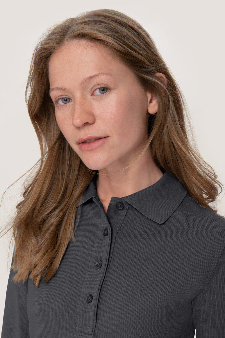 NO. 215  HAKRO DAMEN LONGSLEEVE-POLOSHIRT MIKRALINAR® Gr. XS - 6XL