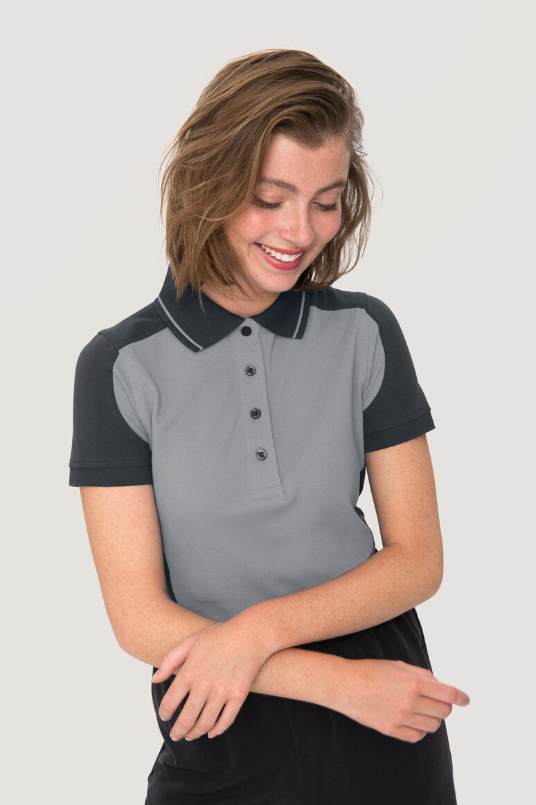NO. 239  HAKRO DAMEN POLOSHIRT CONTRAST MIKRALINAR® Gr. XS - 6XL
