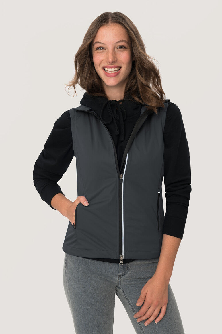 NO. 254 HAKRO DAMEN LIGHT-SOFTSHELLWESTE SARINA Gr. XS - 6XL