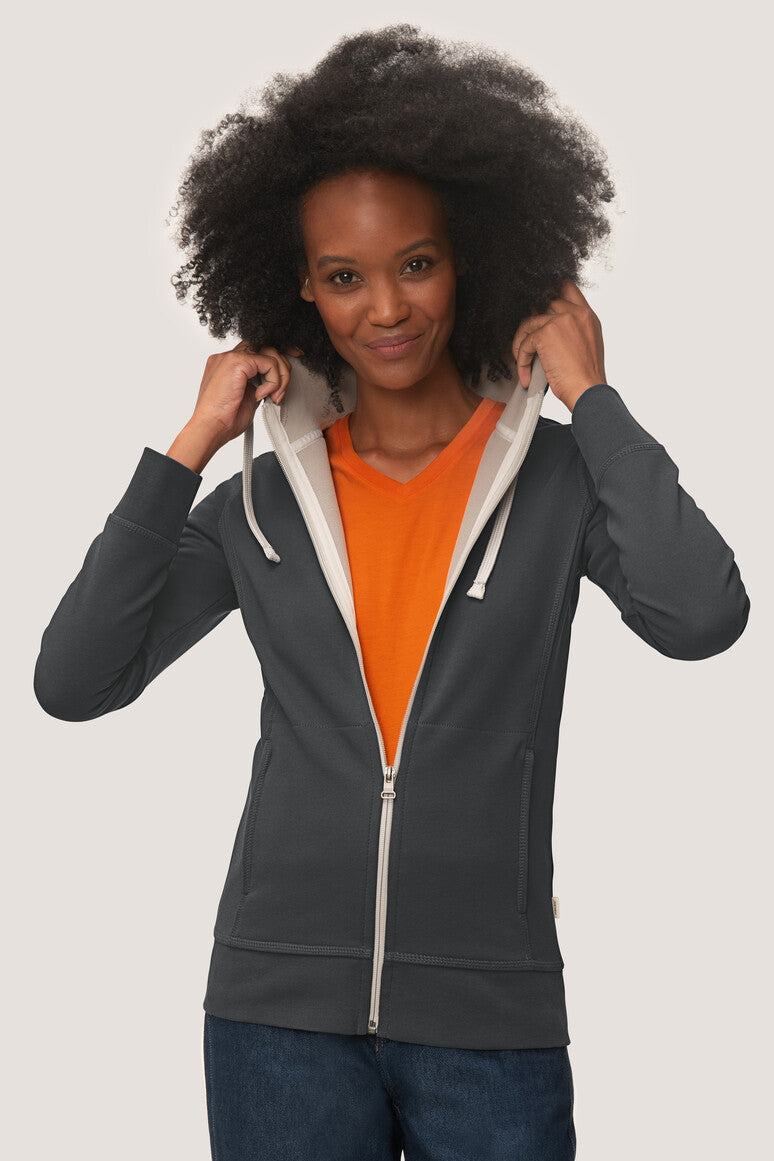 NO. 255  HAKRO DAMEN KAPUZENJACKE BONDED Gr. XS - 3XL