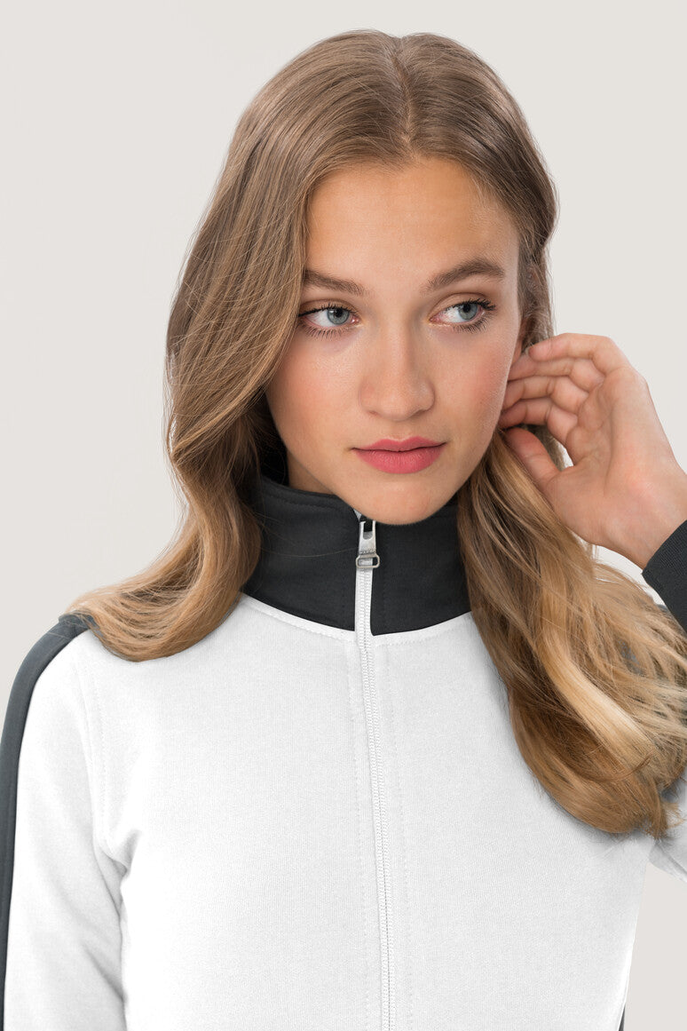 NO. 277  HAKRO DAMEN SWEATJACKE CONTRAST MIKRALINAR® Gr. XS - 6XL