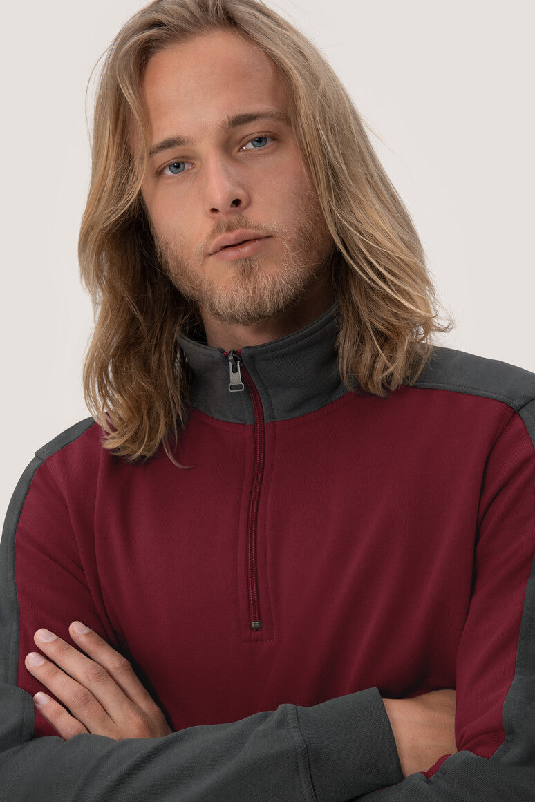 NO. 476  HAKRO UNISEX ZIP-SWEATSHIRT CONTRAST MIKRALINAR® Gr. XS - 6XL