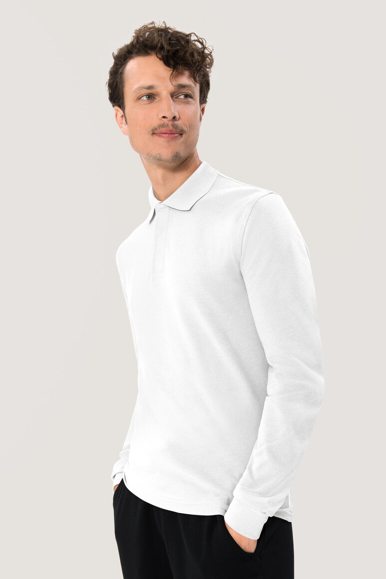 NO. 821  HAKRO UNISEX LONGSLEEVE-POLOSHIRT HACCP MIKRALINAR® Gr. XS - 6XL