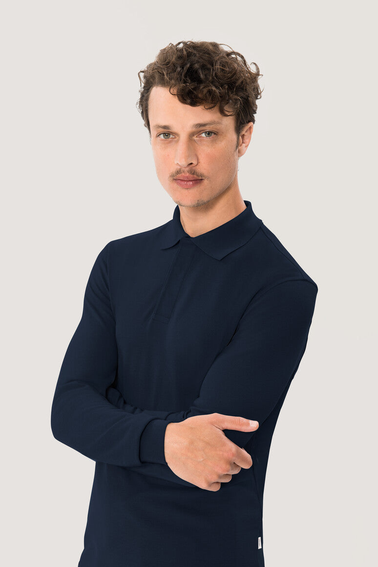 NO. 821  HAKRO UNISEX LONGSLEEVE-POLOSHIRT HACCP MIKRALINAR® Gr. XS - 6XL