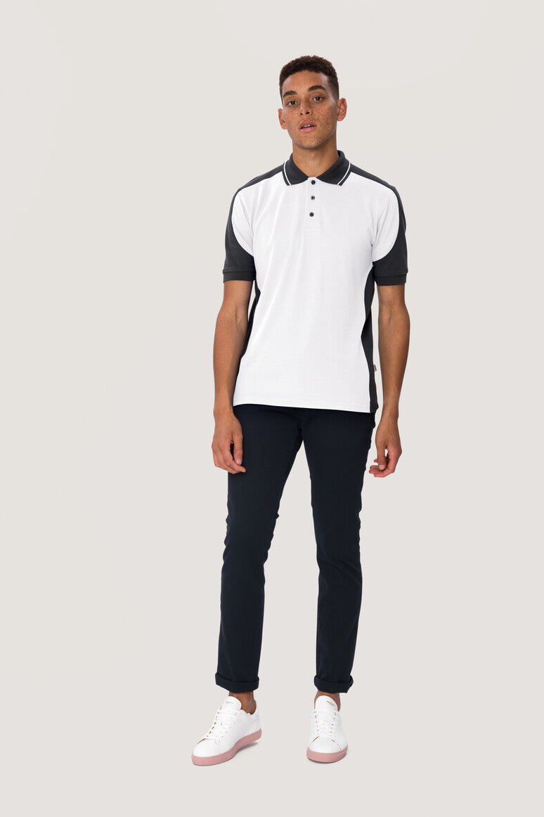 NO. 839  HAKRO HERREN POLOSHIRT CONTRAST MIKRALINAR® Gr. XS - 6XL